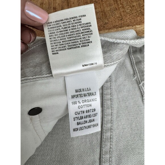 Agolde Women's Pale Gray Ballon Jeans Barrell Style Organic Cotton 32 USA - Picture 7 of 12